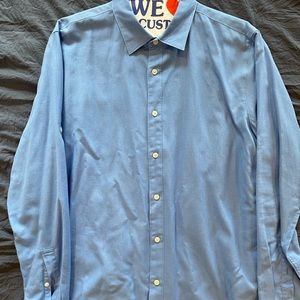 Michael Kors Blue Linen Button Down Size L